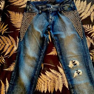Luxury collection studded jeans